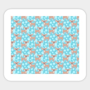 Chihuahua Blue Star Pattern Sticker